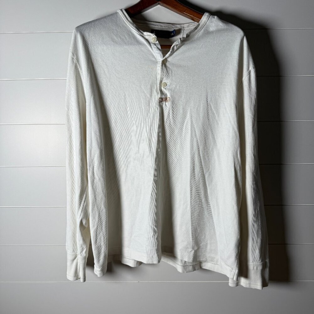 Polo Ralph Lauren POLO RL Guide Off White Long Sleeve Henley Sz XXL